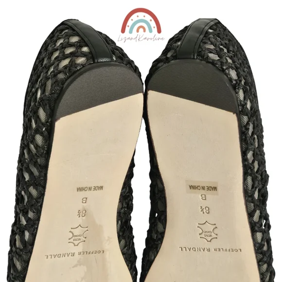 New! Loeffler Randall Leonie Black Crochet Woven Raffia Leather Ballet Flat - Picture 15 of 16